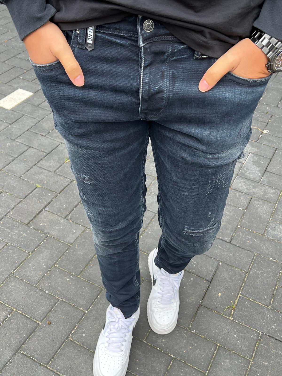 Slimfit jeans heren Intelligence donker blauw