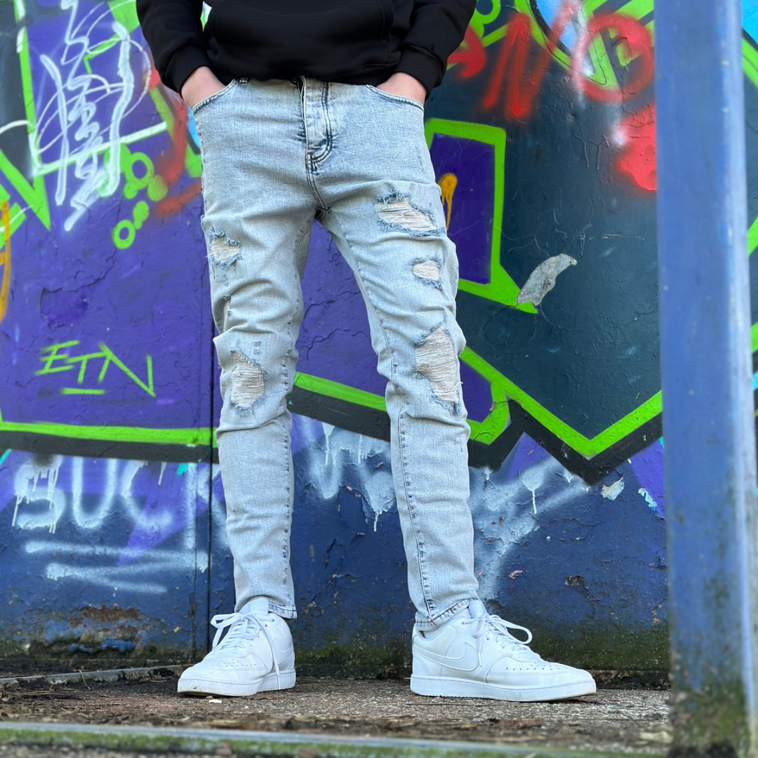 Skinny jeans heren Uniplay licht blauw