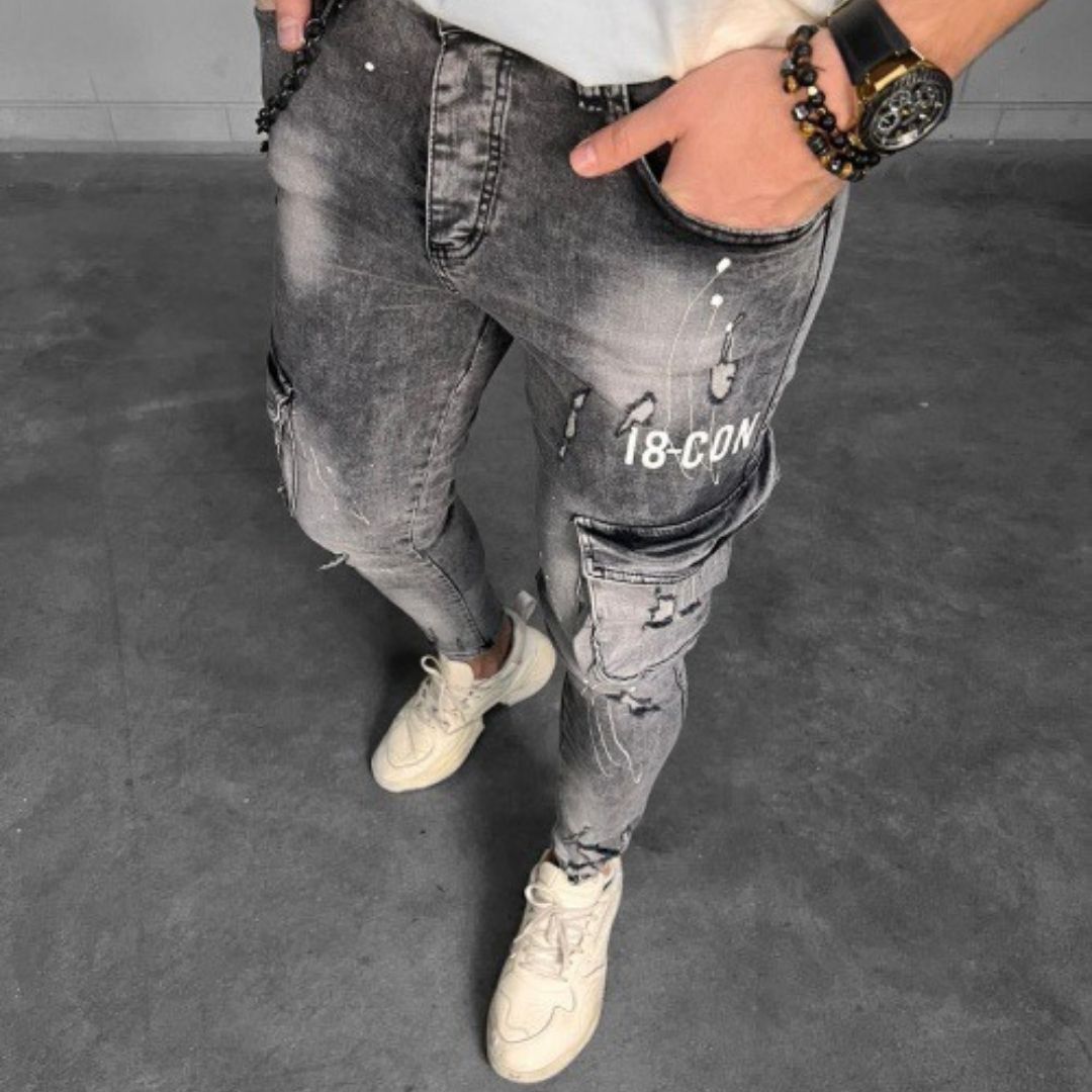 Cargo broek heren grijs