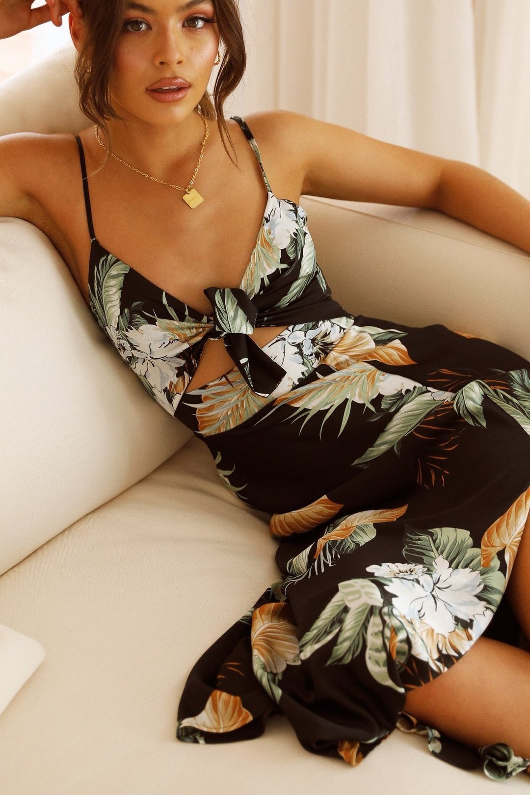 Melinda | Printed Knotted Slip Dress