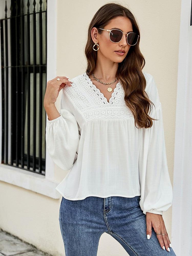 SARA | ELEGANTE V - HALS BLOUSE