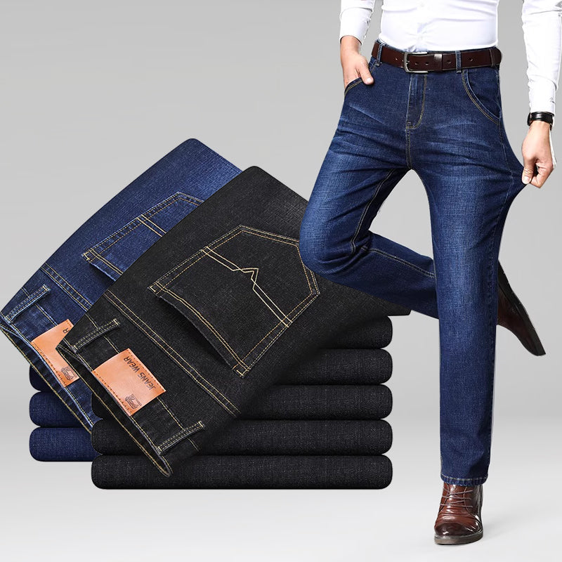 Heren Slim-Fit Straight Jeans Stretch