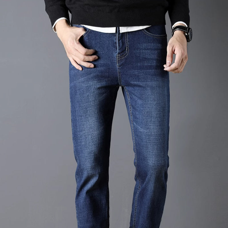 Heren Slim-Fit Straight Jeans Stretch