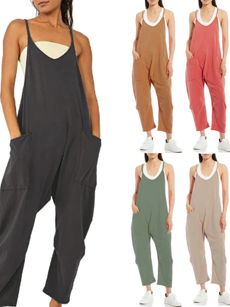 Anika™ | Jumpsuit met V-hals en slingerzak