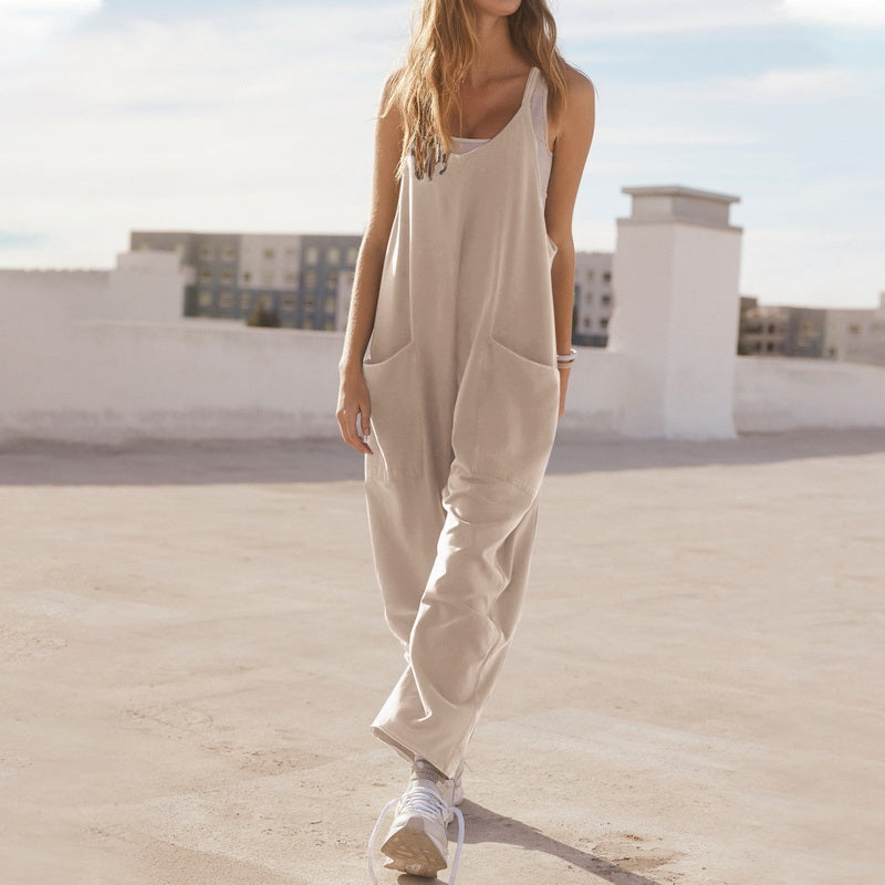 Anna™ | Ermeløs jumpsuit med store lommer 