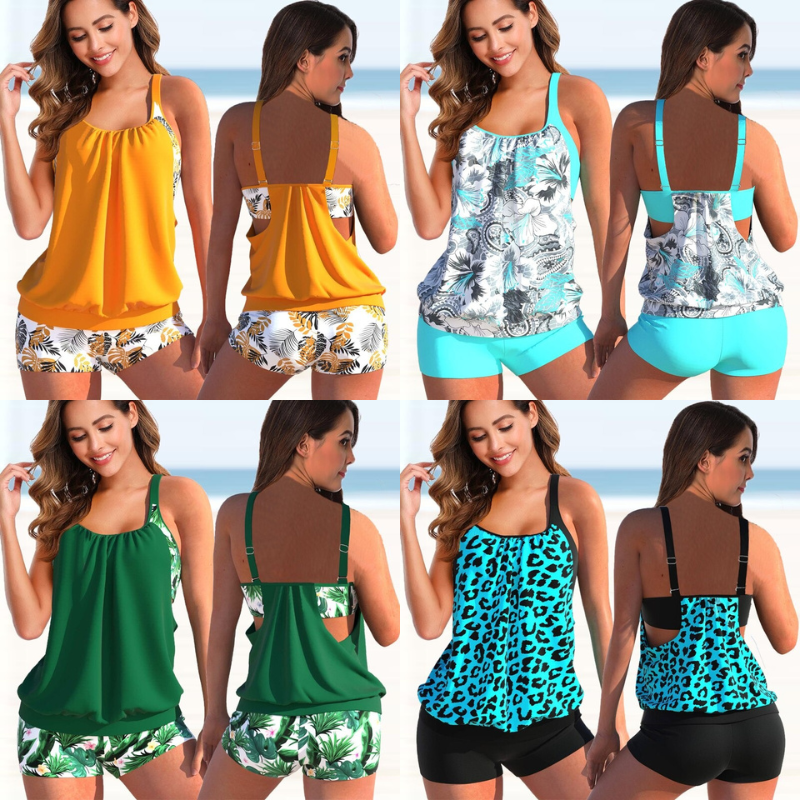 Iza™ | Tweekleurige tankini-set