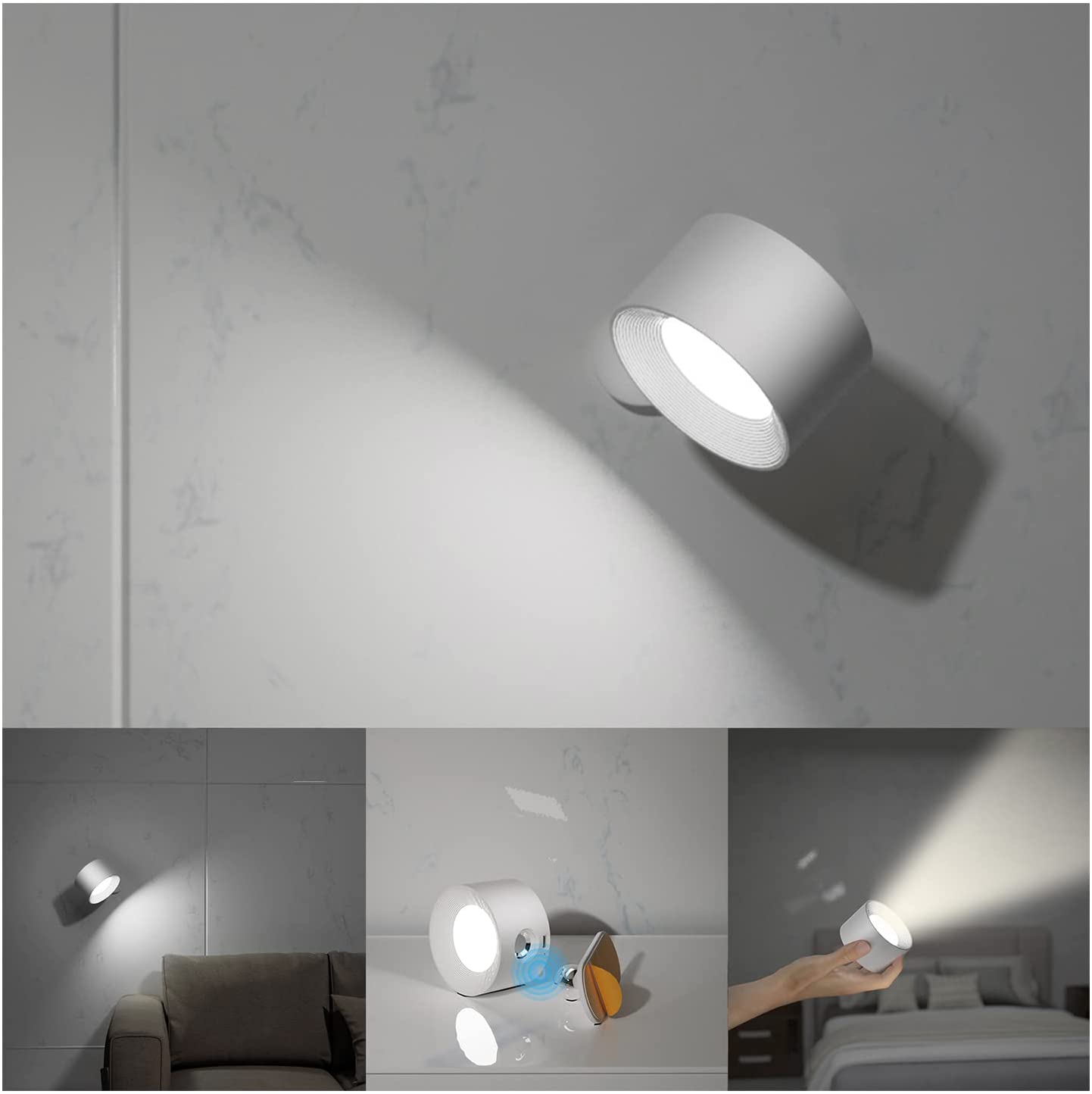 LED vegglampe oppladbar